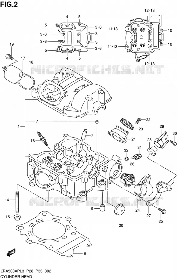 CULASSE Suzuki QUAD 500 KINGQUAD 2013  LT-A500XP L3/LT-A500XPZ L3 (P03,P28,P33)