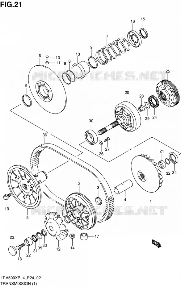 TRANSMISSION (1) Suzuki QUAD 500 KINGQUAD 2014  LT-A500XP L4 (P24)