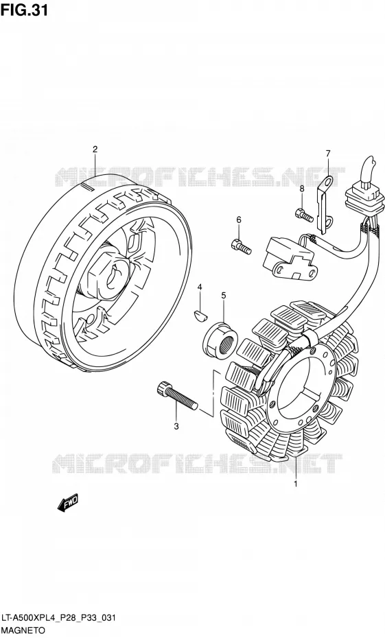 ALLUMAGE ROTOR - STATOR Suzuki QUAD 500 KINGQUAD 2014  LT-A500XP L4/LT-A500XPZ L4 (P03,P28,P33)