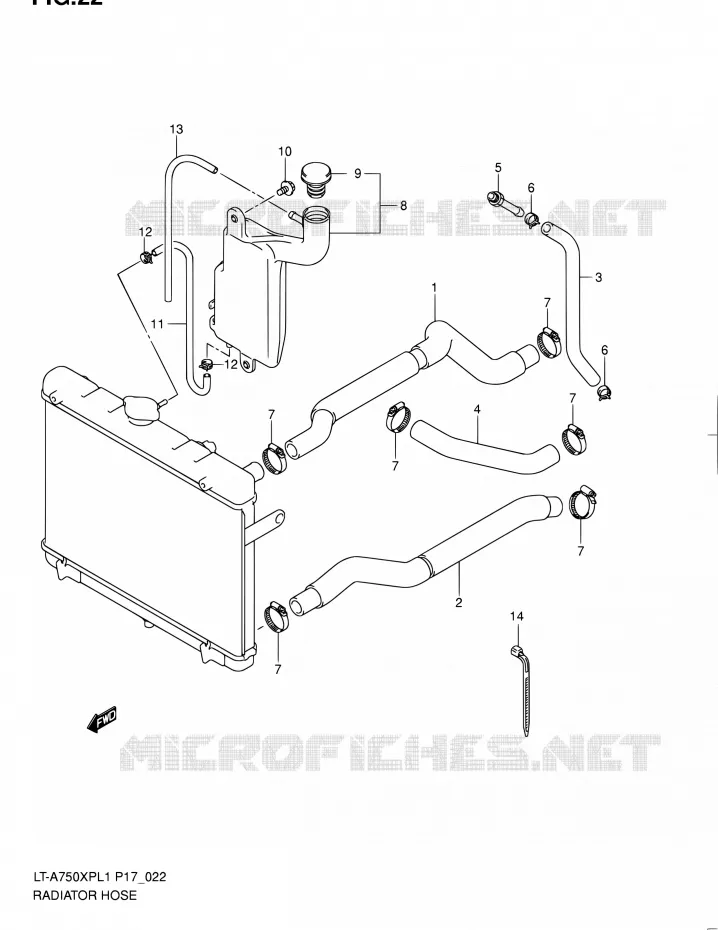DURITE DE RADIATEUR Suzuki QUAD 750 KINGQUAD 2011  LT-A750XP L1 (P17,P24)