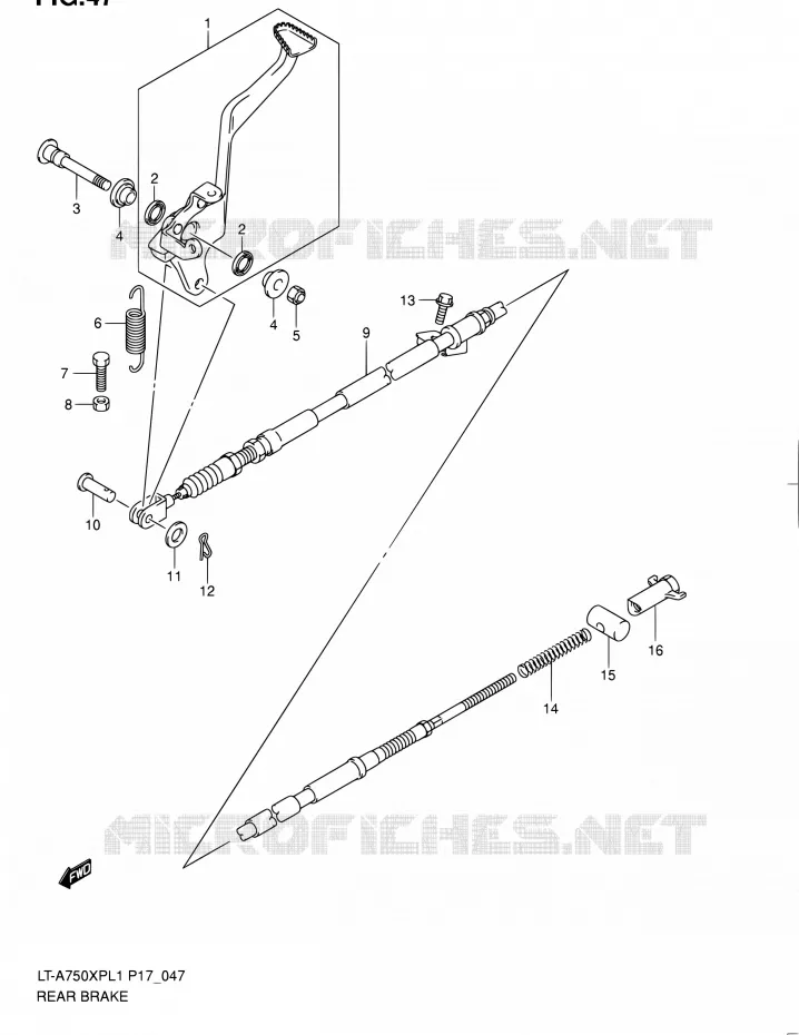 FREIN ARRIERE Suzuki QUAD 750 KINGQUAD 2011  LT-A750XP L1 (P17,P24)