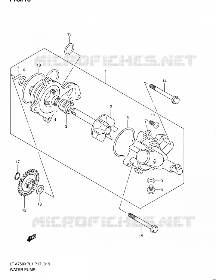 POMPE A EAU Suzuki QUAD 750 KINGQUAD 2011  LT-A750XP L1 (P17,P24)
