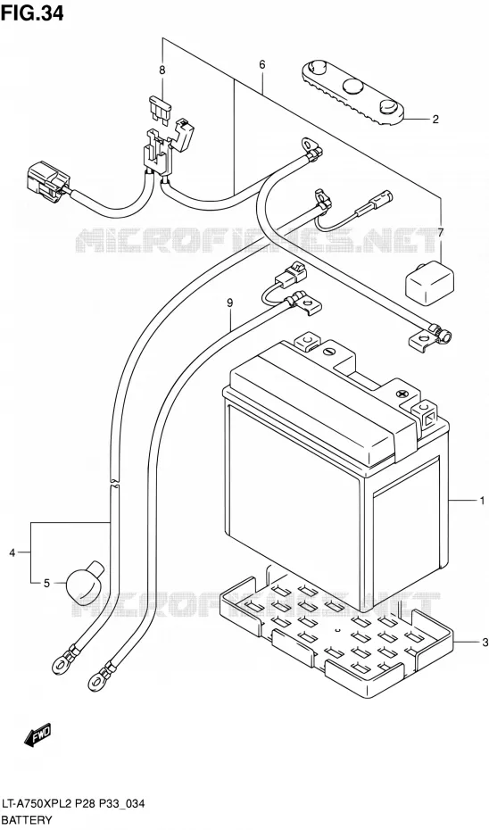 BATTERIE Suzuki QUAD 750 KINGQUAD 2012  LT-A750XP L2/LT-A750XPZ L2 (P03,P28,P33)