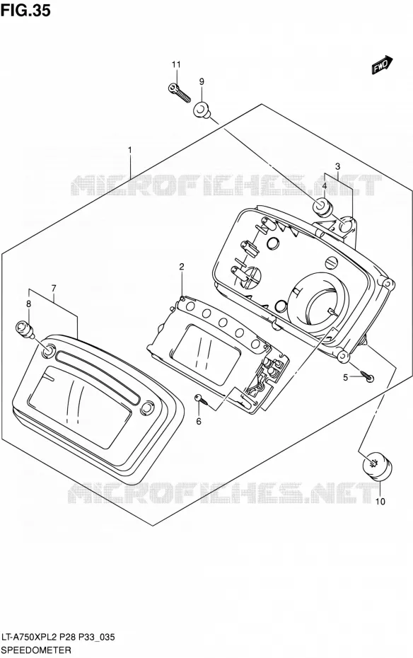 COMPTEUR (LT-A750XPL2 P28) Suzuki QUAD 750 KINGQUAD 2012  LT-A750XP L2/LT-A750XPZ L2 (P03,P28,P33)
