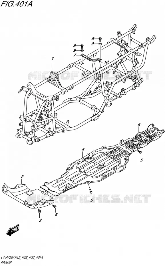 CADRE Suzuki QUAD 750 KINGQUAD 2015  LT-A750XP L5/LT-A750XPZ L5 (P03,P28,P33)