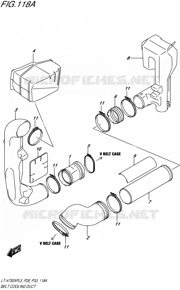 CONDUIT D'ADMISSION CARTER COURROIE Suzuki QUAD 750 KINGQUAD 2015  LT-A750XP L5/LT-A750XPZ L5 (P03,P28,P33)