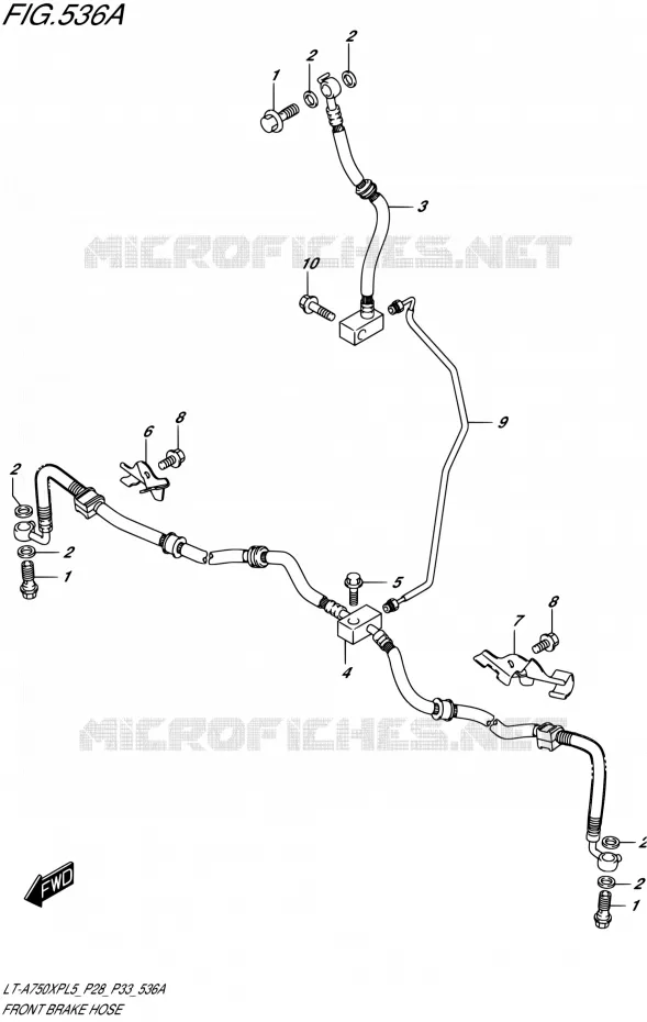 DURITE DE FREIN AVANT Suzuki QUAD 750 KINGQUAD 2015  LT-A750XP L5/LT-A750XPZ L5 (P03,P28,P33)