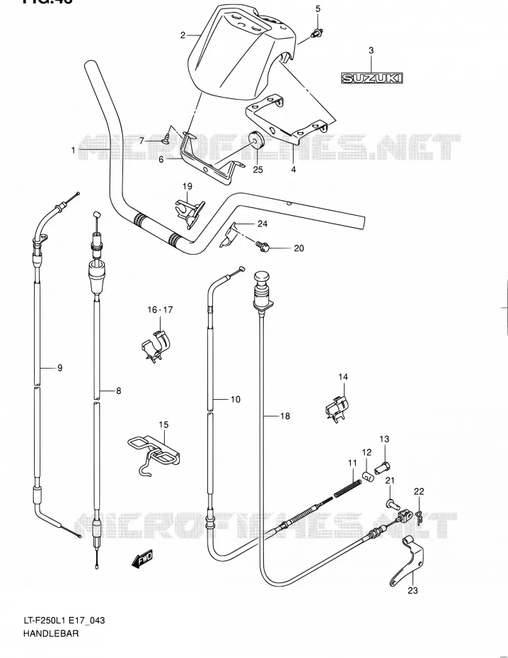GUIDON (LT-F250L1 E17) Suzuki QUAD 250 OZARK 2011  LT-F250 L1 (E17,E24)