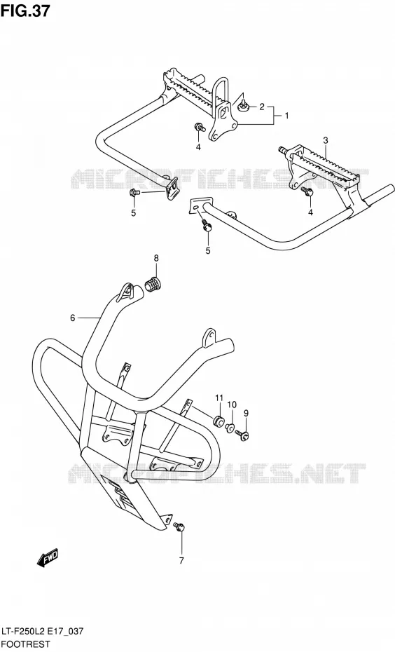 REPOSE PIED (LT-F250L2 E24) Suzuki QUAD 250 OZARK 2012  LT-F250 L2 (E17,E24)