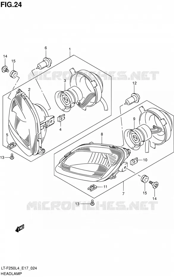 PHARE Suzuki QUAD 250 OZARK 2014  LT-F250 L4 (E17)