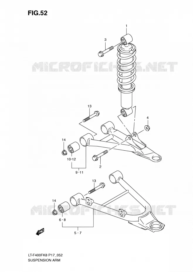 AMORTISSEUR - TRIANGLES Suzuki QUAD 400 KINGQUAD 2010  LT-F400F L0 (P17,P24)