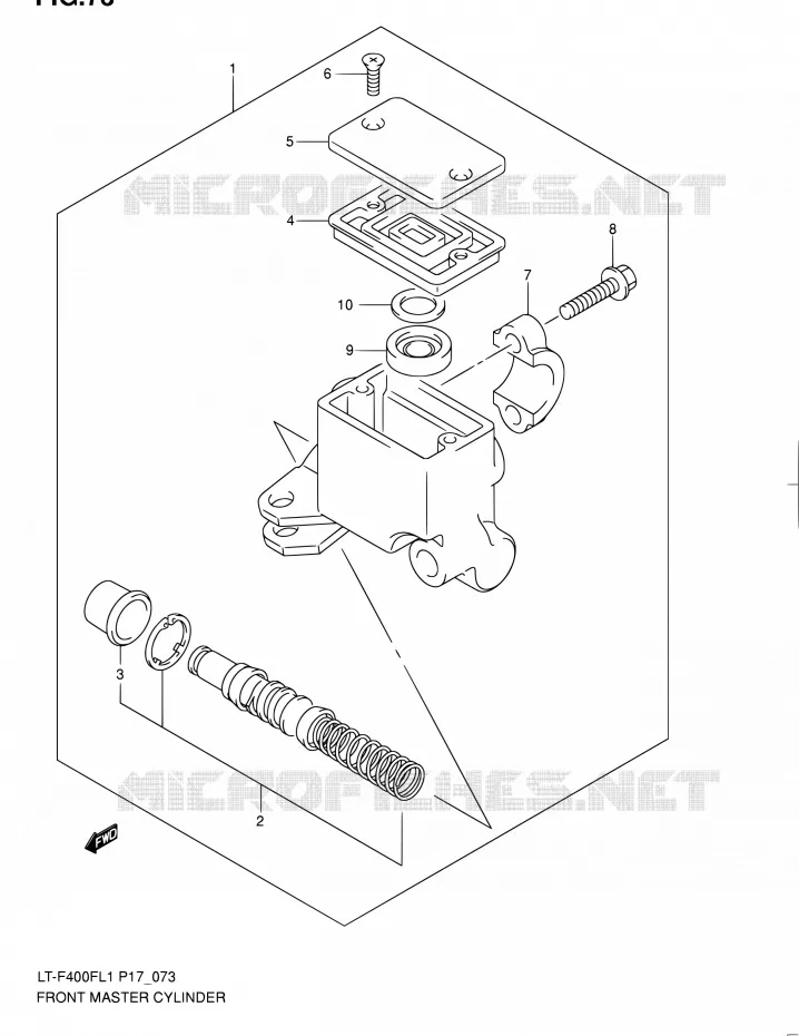 MAITRE CYLINDRE AVANT Suzuki QUAD 400 KINGQUAD 2011  LT-F400F L1 (P17,P24)