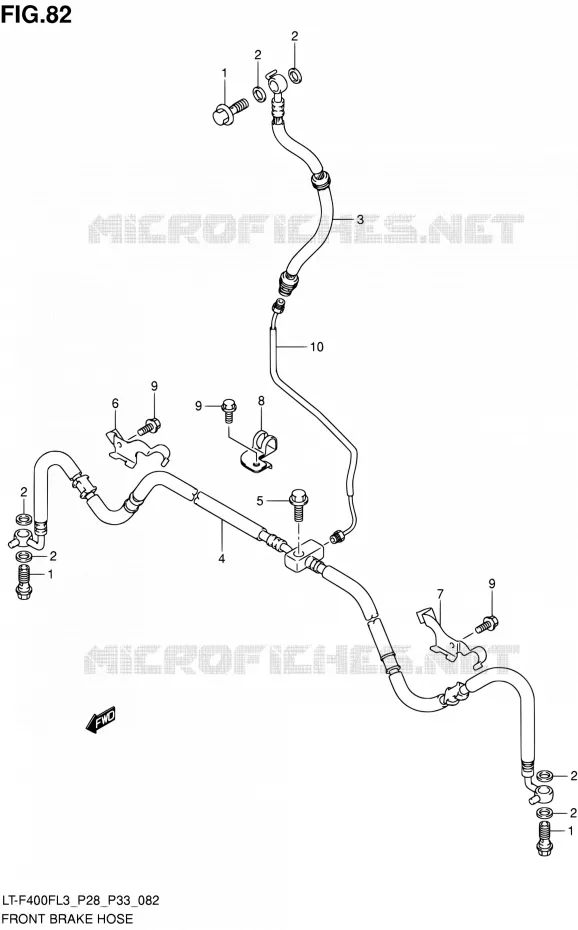 DURITE DE FREIN AVANT Suzuki QUAD 400 KINGQUAD 2013  LT-F400F L3/LT-F400FZ L3 (P03,P28,P33)