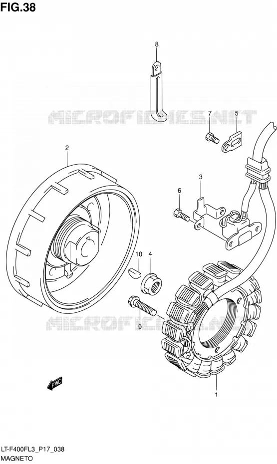 ALLUMAGE ROTOR - STATOR Suzuki QUAD 400 KINGQUAD 2013  LT-F400F L3/LT-F400FZ L3 (P17,P24)
