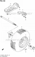 ROUE ARRIERE GAUCHE (LT F400FZL4 P33) pour Suzuki KINGQUAD 400 2014