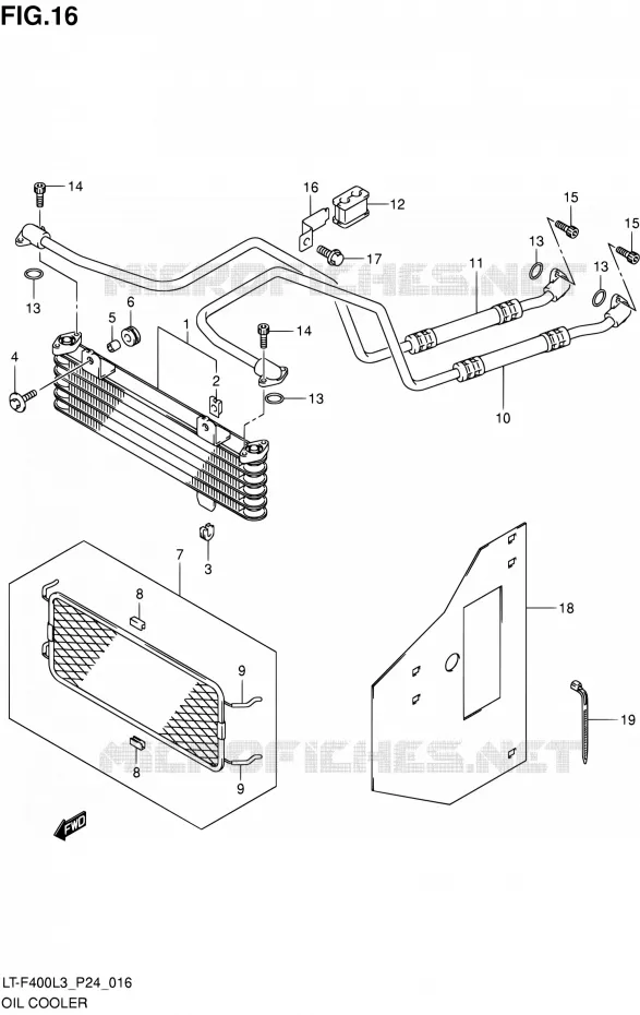 RADIATEUR D'HUILE Suzuki QUAD 400 KINGQUAD 2013  LT-F400 L3 (P24)