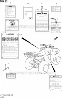 ETIQUETTE (LT F400L4 P33) pour Suzuki KINGQUAD 400 2014