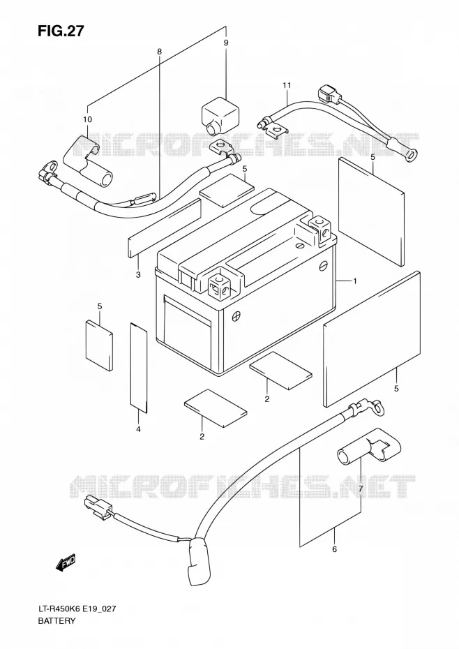 BATTERIE Suzuki QUAD 450 QUADRACER 2010  LT-R450 L0/LT-R450Z L0 (E19)