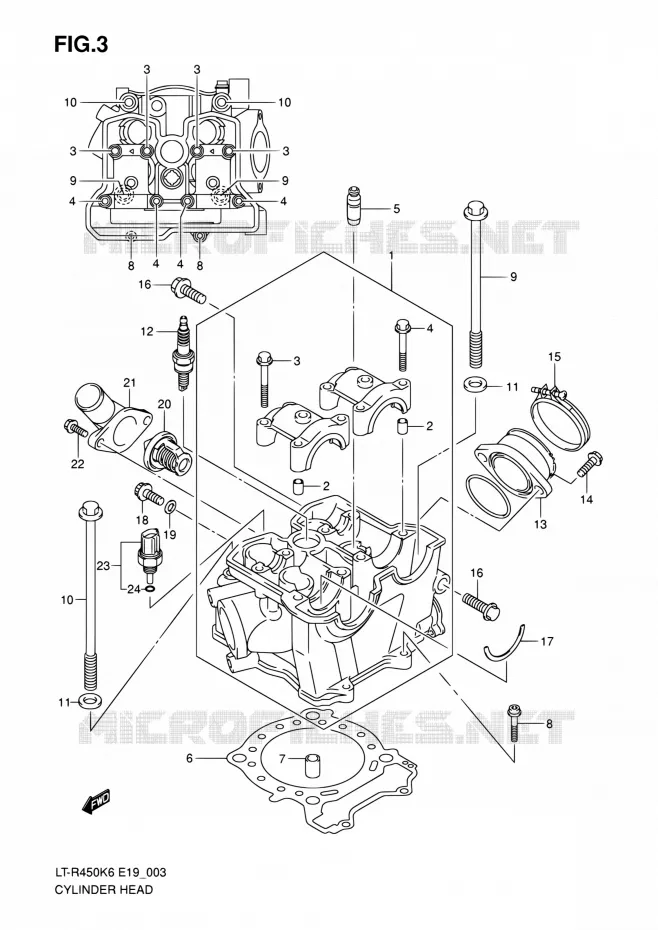 CULASSE Suzuki QUAD 450 QUADRACER 2010  LT-R450 L0/LT-R450Z L0 (E19)