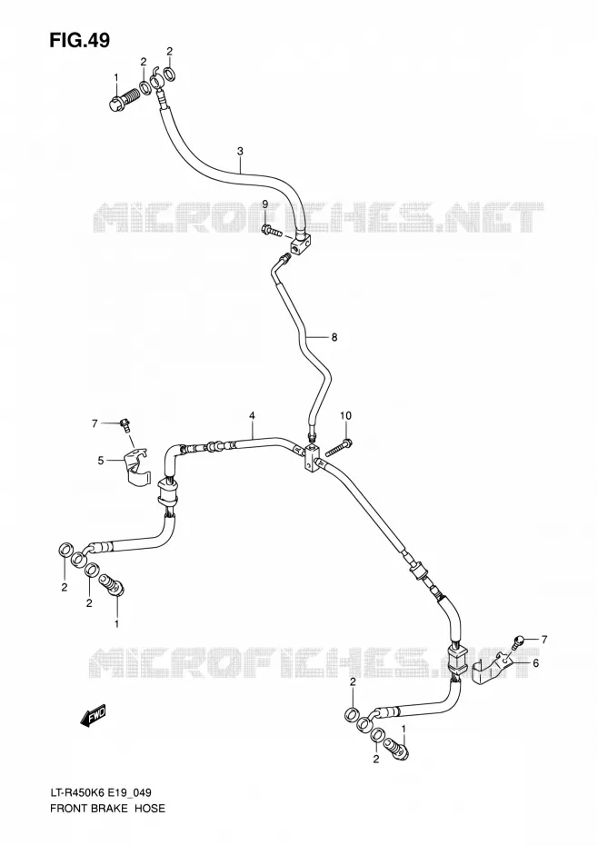 DURITE DE FREIN AVANT Suzuki QUAD 450 QUADRACER 2010  LT-R450 L0/LT-R450Z L0 (E19)