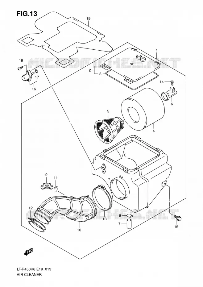 FILTRE A AIR Suzuki QUAD 450 QUADRACER 2010  LT-R450 L0/LT-R450Z L0 (E19)