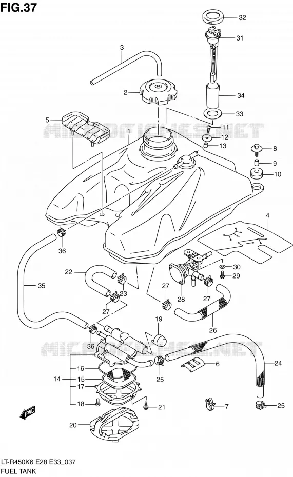 RESERVOIR D'ESSENCE Suzuki QUAD 450 QUADRACER 2010  LT-R450 L0/LT-R450Z L0 (E28,E33)