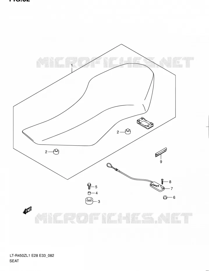 SELLE (LT-R450ZL1 E28) Suzuki QUAD 450 QUADRACER 2011  LT-R450 L1/LT-R450Z L1 (E03,E28,E33)