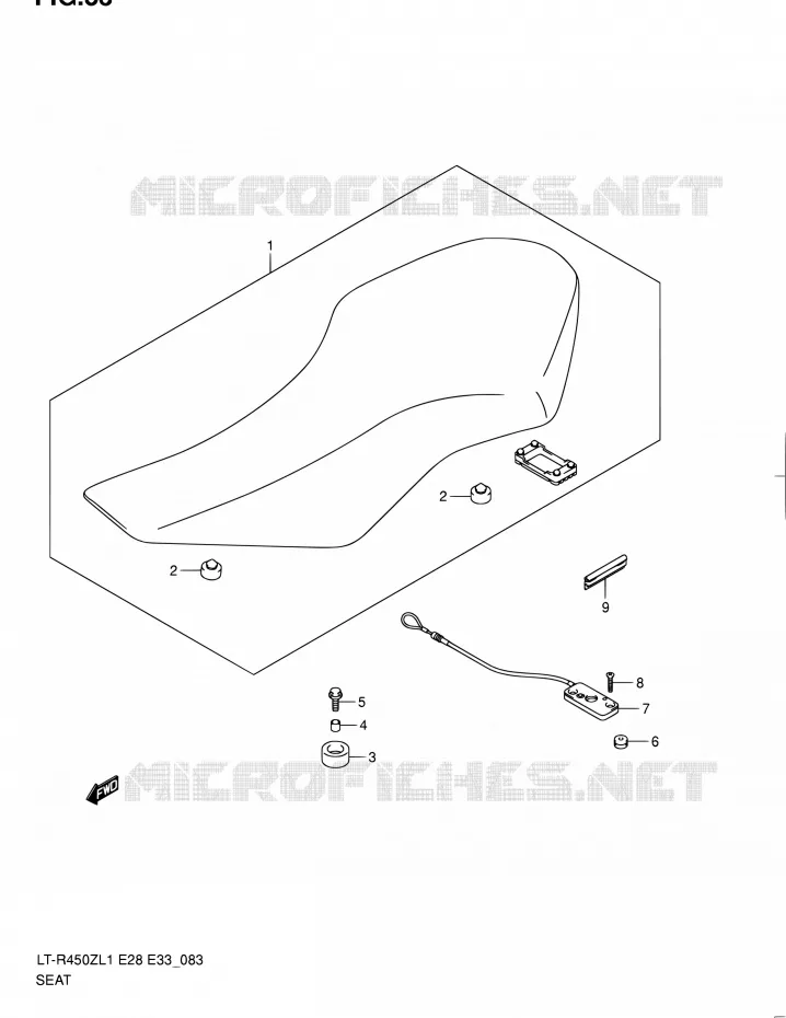 SELLE (LT-R450ZL1 E33) Suzuki QUAD 450 QUADRACER 2011  LT-R450 L1/LT-R450Z L1 (E03,E28,E33)