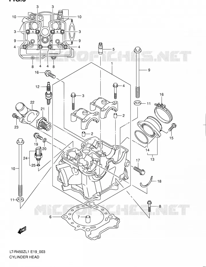 CULASSE Suzuki QUAD 450 QUADRACER 2011  LT-R450 L1/LT-R450Z L1 (E19)