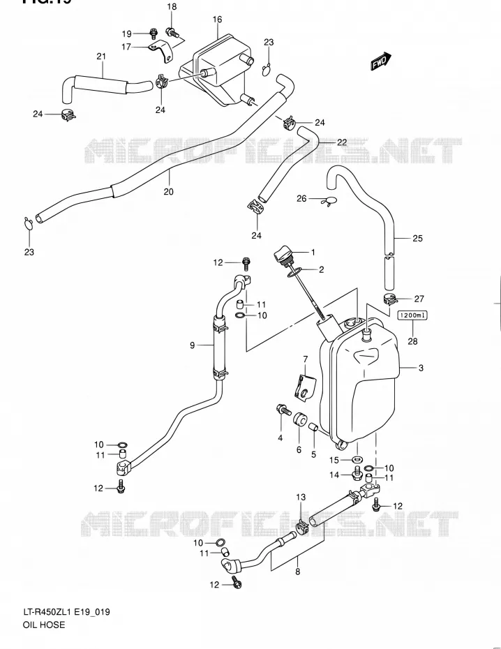 DURITE D'HUILE Suzuki QUAD 450 QUADRACER 2011  LT-R450 L1/LT-R450Z L1 (E19)