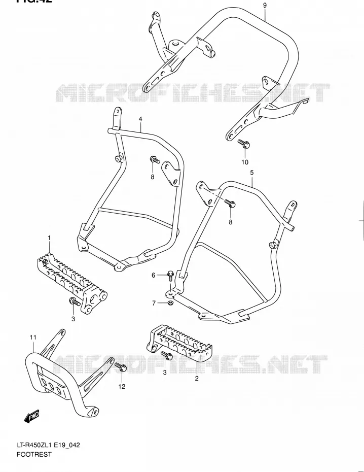 REPOSE PIED (LT-R450ZL1 E19) Suzuki QUAD 450 QUADRACER 2011  LT-R450 L1/LT-R450Z L1 (E19)