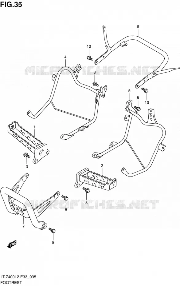 REPOSE PIED Suzuki QUAD 400 QUADSPORT 2012  LT-Z400 L2/LT-Z400Z L2 (E03,E28,E33)