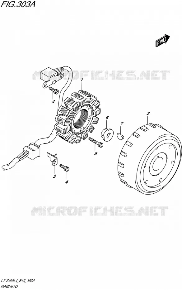 ALLUMAGE ROTOR - STATOR Suzuki QUAD 400 QUADSPORT 2014  LT-Z400 L4 (E19)