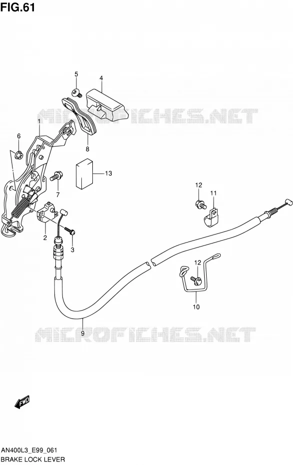 FREIN DE PARKING Suzuki SCOOTER 400 BURGMAN 2013  AN400 L3 (E99)