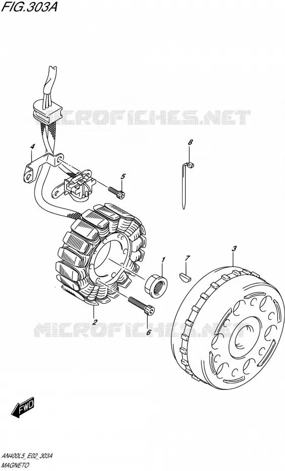 ALLUMAGE ROTOR - STATOR Suzuki SCOOTER 400 BURGMAN 2015  AN400ZA L5 (E19)
