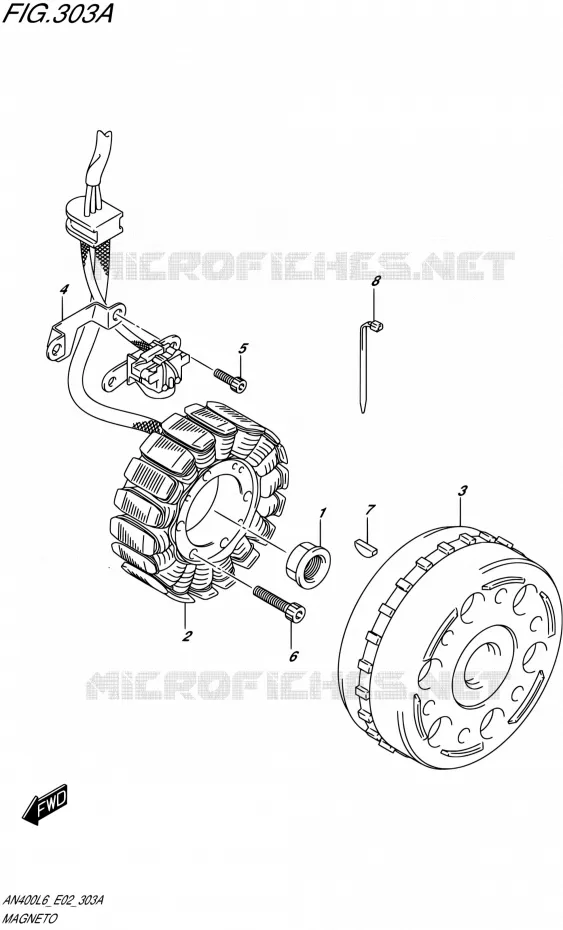 ALLUMAGE ROTOR - STATOR Suzuki SCOOTER 400 BURGMAN 2016  AN400ZA L6 (E02)