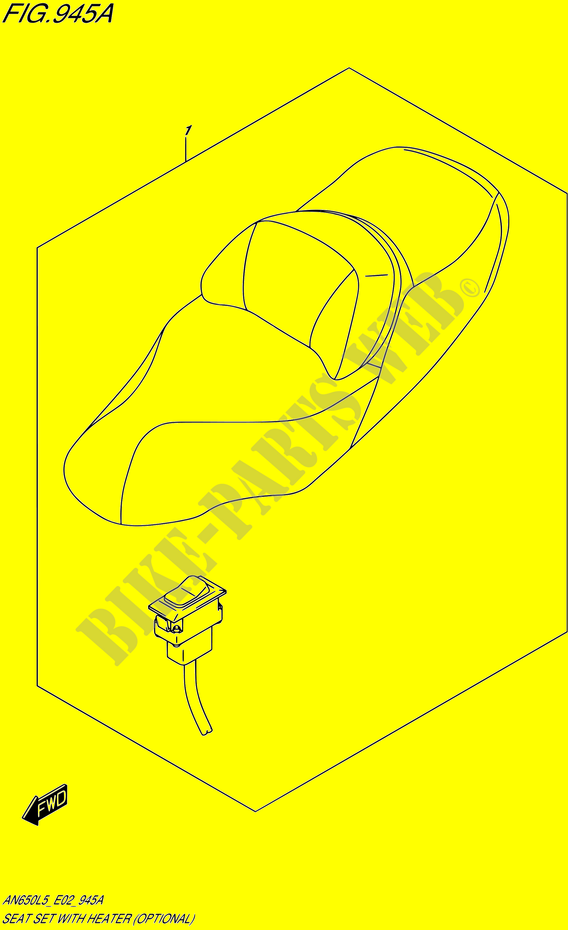 SELLE CHAUFFANTE (OPTIONAL) (AN650L5 E19) pour Suzuki BURGMAN 650 2015
