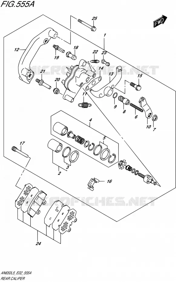 ETRIER DE FREIN ARRIERE Suzuki SCOOTER 650 BURGMAN 2015  AN650Z L5 (E19)