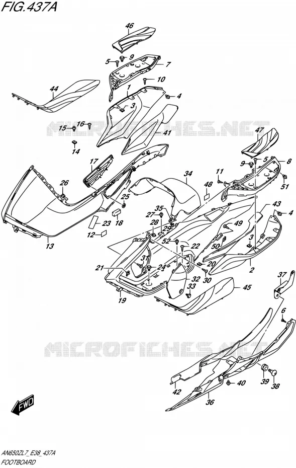 REPOSE PIEDS Suzuki SCOOTER 650 BURGMAN 2017  AN650Z L7 (E38)