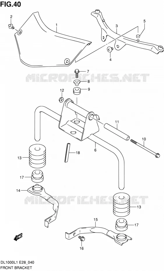 SUPPORTS AVANT Suzuki MOTO 1000 V-STROM 2011  DL1000 L1 (E03,E28,E33)