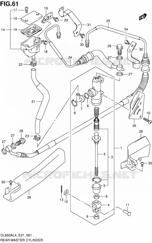 MAITRE CYLINDRE ARRIERE Suzuki MOTO 650 V-STROM 2014  DL650A L4 (E21)