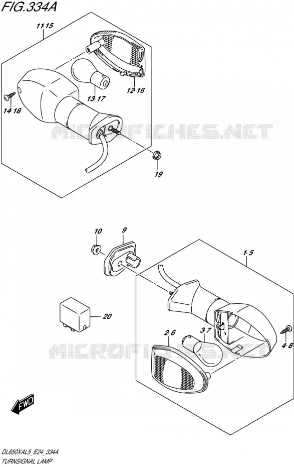 CLIGNOTANTS Suzuki MOTO 650 V-STROM 2015  DL650XAUE L5 (E24)