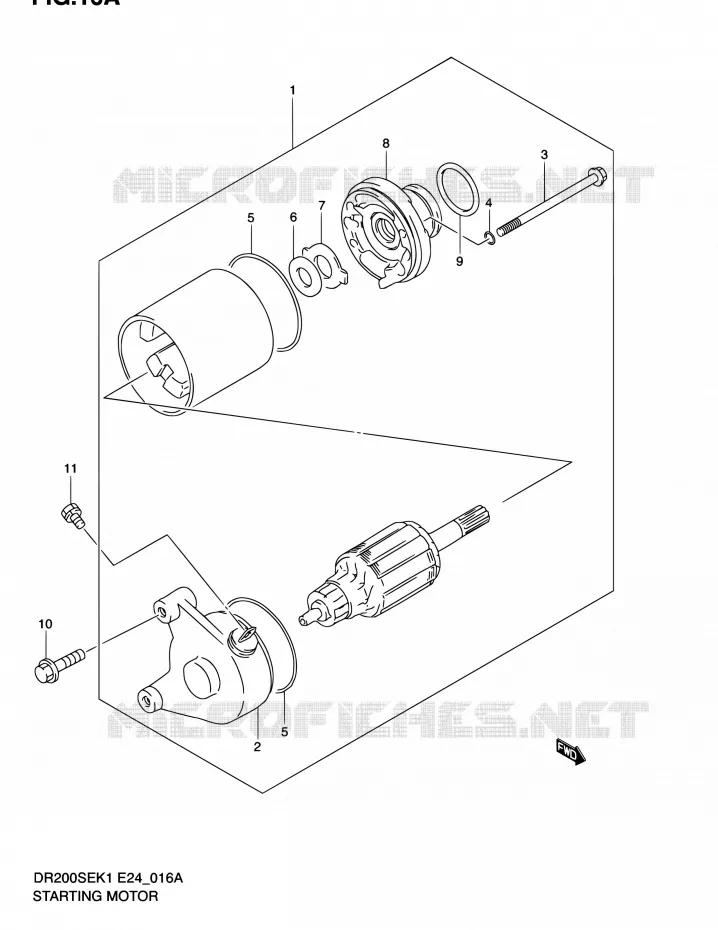 DEMARREUR (MODELE K2/K3/K4/K5) Suzuki MOTO 200 DR 2003  DR200SE K3 (E06,E24)