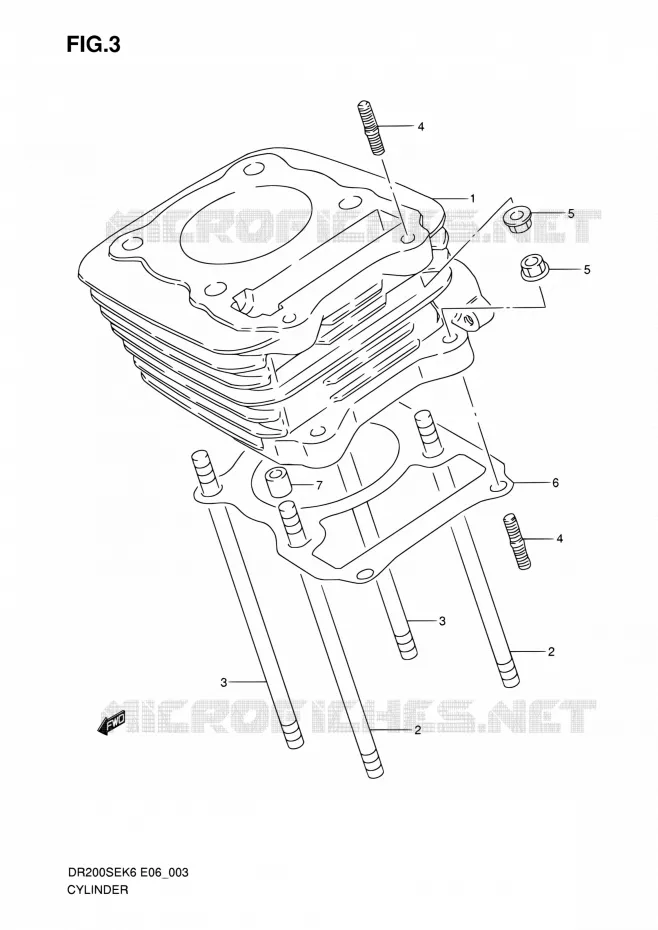 CYLINDRE Suzuki MOTO 200 DR 2010  DR200SE L0 (E06,E24)