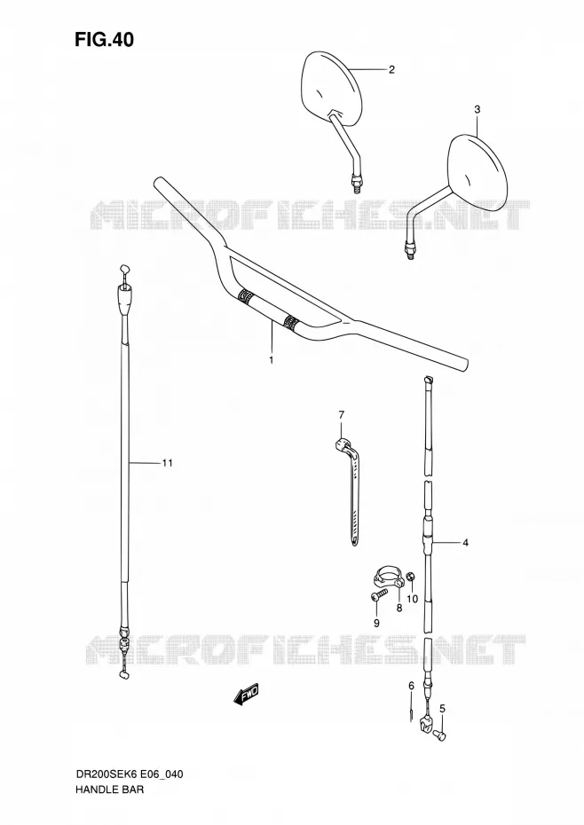 GUIDON (E06) Suzuki MOTO 200 DR 2010  DR200SE L0 (E06,E24)
