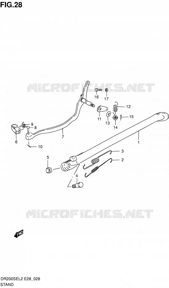 BEQUILLE Suzuki MOTO 200 DR 2012  DR200SE L2 (E03,E28,E33)