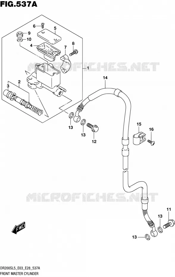 MAITRE CYLINDRE AVANT Suzuki MOTO 200 DR 2015  DR200S L5 (E03,E28,E33)