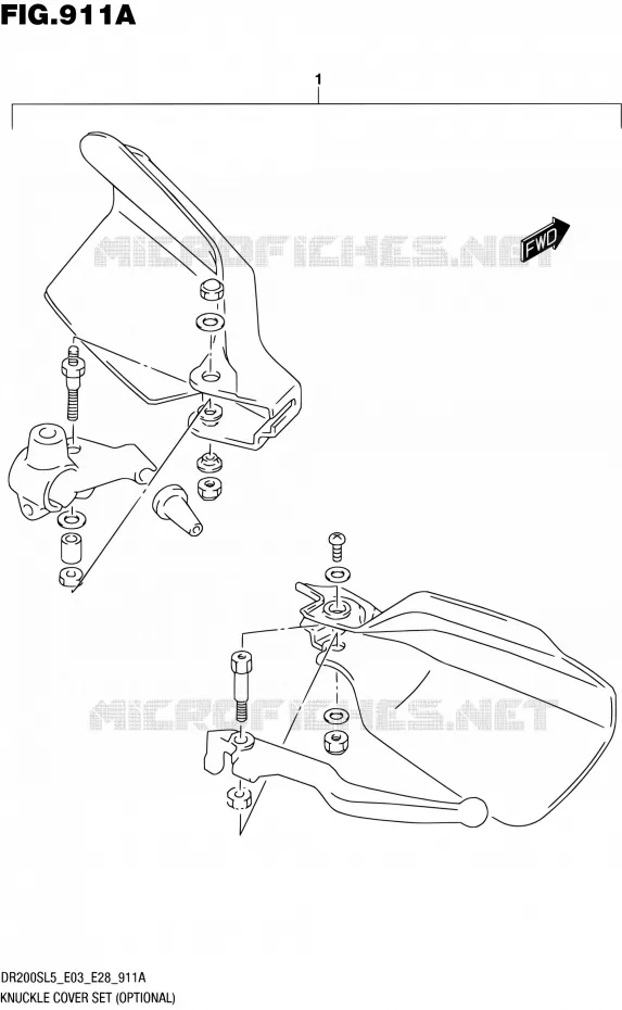 PROTEGES MAINS (OPTIONAL) Suzuki MOTO 200 DR 2015  DR200S L5 (E03,E28,E33)