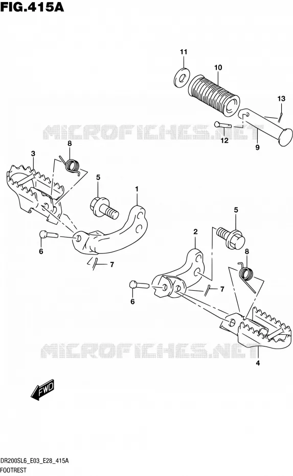REPOSE PIED Suzuki MOTO 200 DR 2016  DR200S L6 (E03,E28,E33)