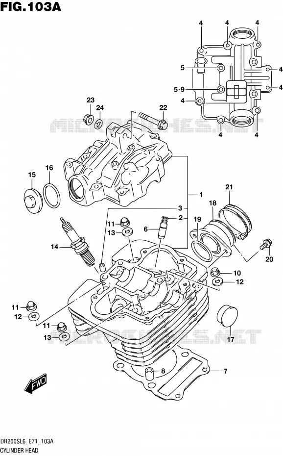 CULASSE Suzuki MOTO 200 DR 2016  DR200S L6 (E71)